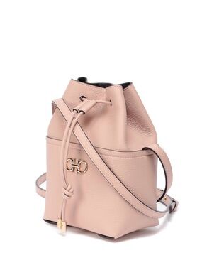 Salvatore Ferragamo Gancini-Plaque CrossBody Bucket Bag (with Dust Bag)